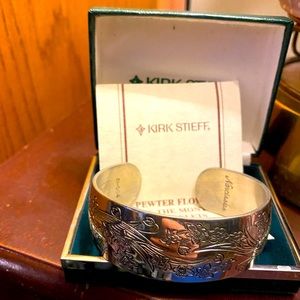Vintage Kirk Stieff pewter Narcissus cuff